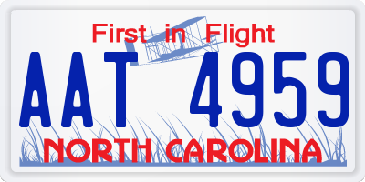 NC license plate AAT4959