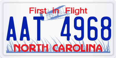 NC license plate AAT4968