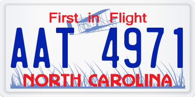 NC license plate AAT4971