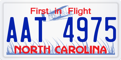 NC license plate AAT4975
