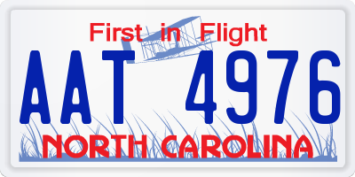 NC license plate AAT4976