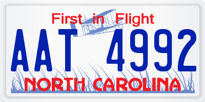 NC license plate AAT4992