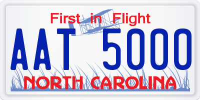 NC license plate AAT5000