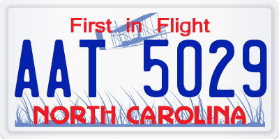 NC license plate AAT5029