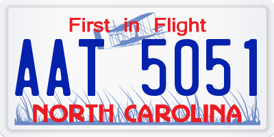 NC license plate AAT5051
