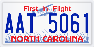 NC license plate AAT5061