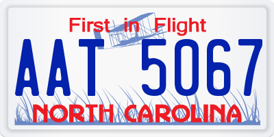NC license plate AAT5067