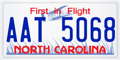 NC license plate AAT5068
