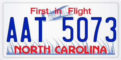 NC license plate AAT5073