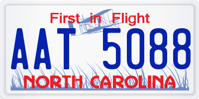 NC license plate AAT5088