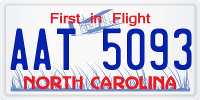 NC license plate AAT5093