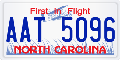 NC license plate AAT5096