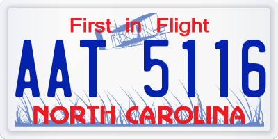 NC license plate AAT5116