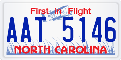 NC license plate AAT5146