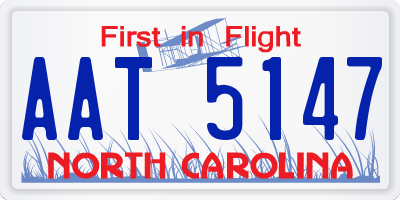 NC license plate AAT5147
