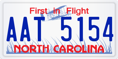 NC license plate AAT5154