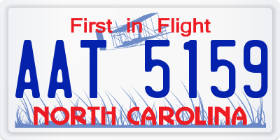 NC license plate AAT5159
