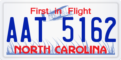 NC license plate AAT5162