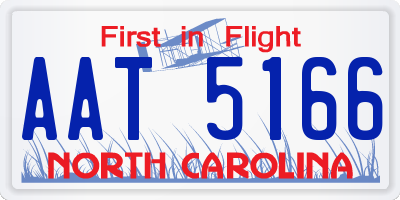 NC license plate AAT5166