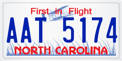 NC license plate AAT5174