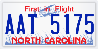 NC license plate AAT5175