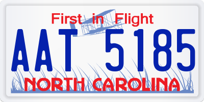NC license plate AAT5185