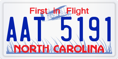 NC license plate AAT5191