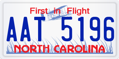 NC license plate AAT5196