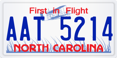 NC license plate AAT5214