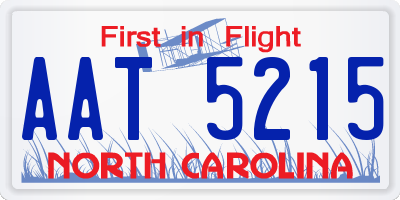 NC license plate AAT5215