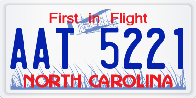NC license plate AAT5221