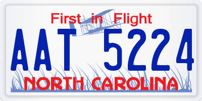 NC license plate AAT5224