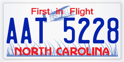 NC license plate AAT5228