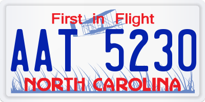 NC license plate AAT5230