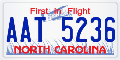 NC license plate AAT5236