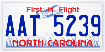NC license plate AAT5239