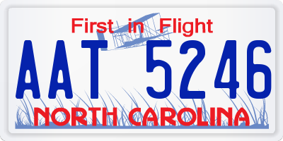 NC license plate AAT5246
