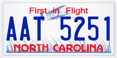 NC license plate AAT5251