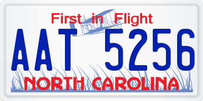 NC license plate AAT5256