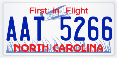 NC license plate AAT5266
