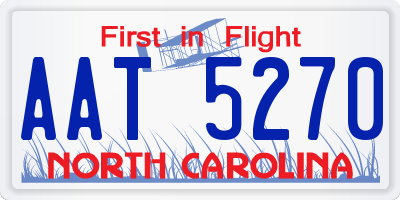 NC license plate AAT5270
