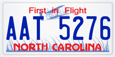 NC license plate AAT5276