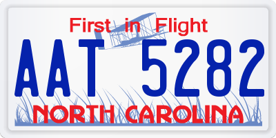 NC license plate AAT5282