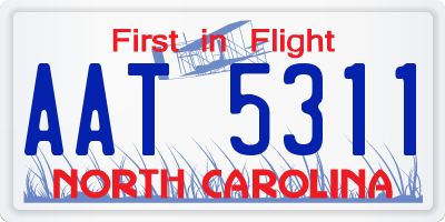 NC license plate AAT5311