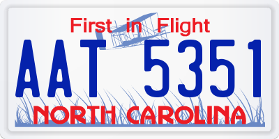 NC license plate AAT5351