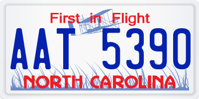 NC license plate AAT5390