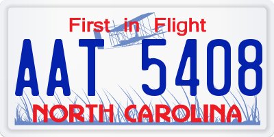 NC license plate AAT5408