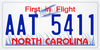 NC license plate AAT5411