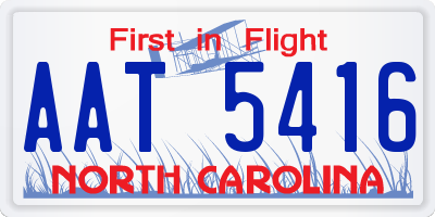 NC license plate AAT5416