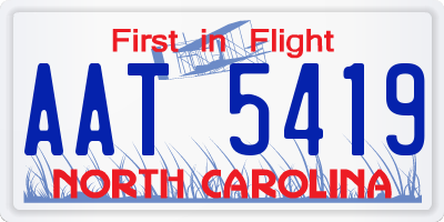 NC license plate AAT5419